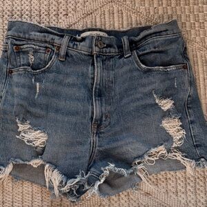 Abercrombie & Fitch Distressed Blue Denim Cutoff Shorts